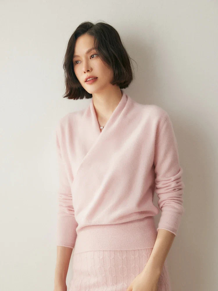 Elvoro | Cashmere Crossover Collar Sweater