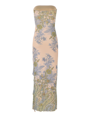 Thea | Paisley Mesh Bandeau Maxi Dress