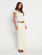 Elara | Off-Shoulder Ruched Sweetheart Top