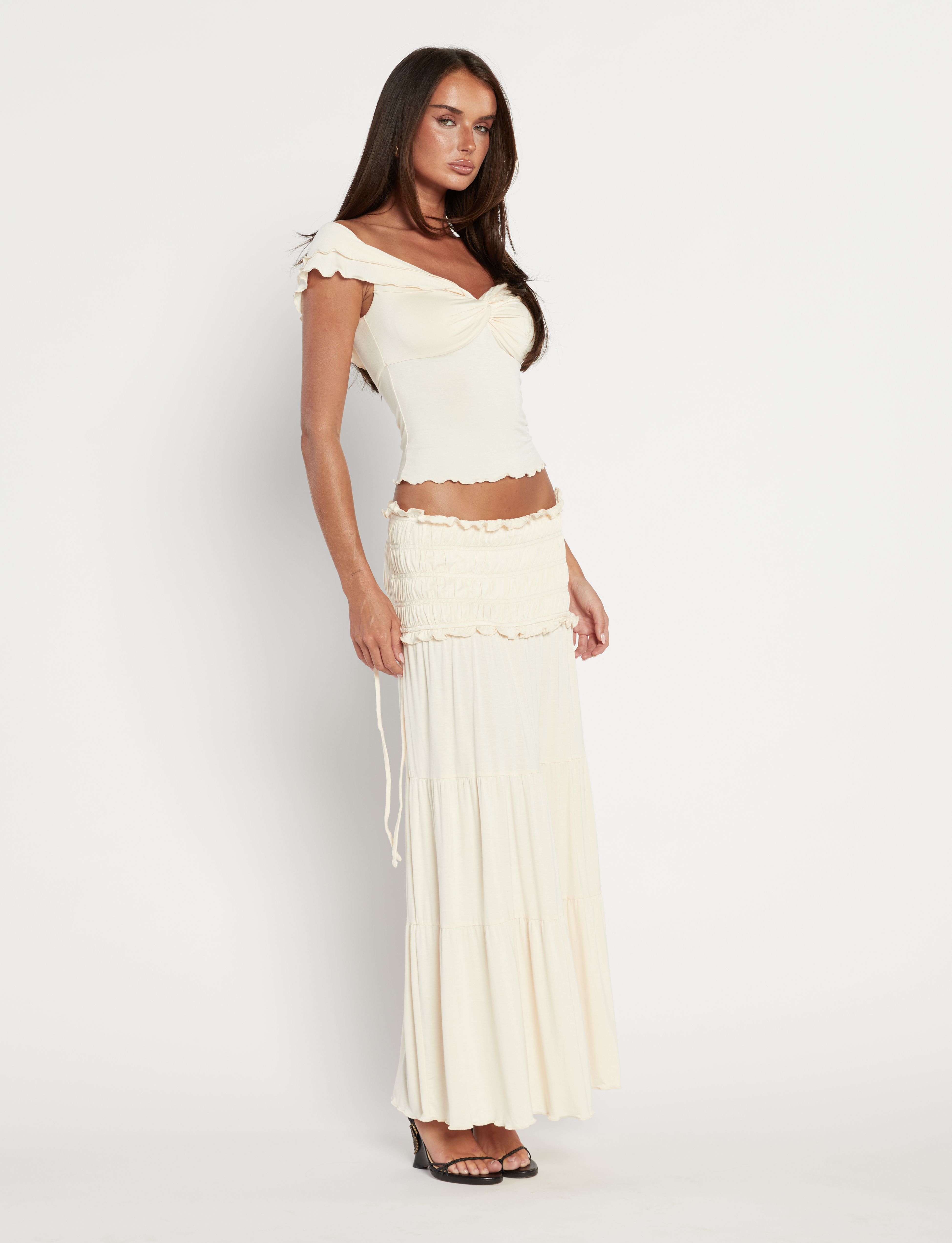 Elara | Off-Shoulder Ruched Sweetheart Top
