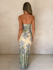 Thea | Paisley Mesh Bandeau Maxi Dress