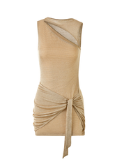 Aurexia | Metallic Cutout Sarong Mini Dress