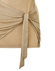 Aurexia | Metallic Cutout Sarong Mini Dress