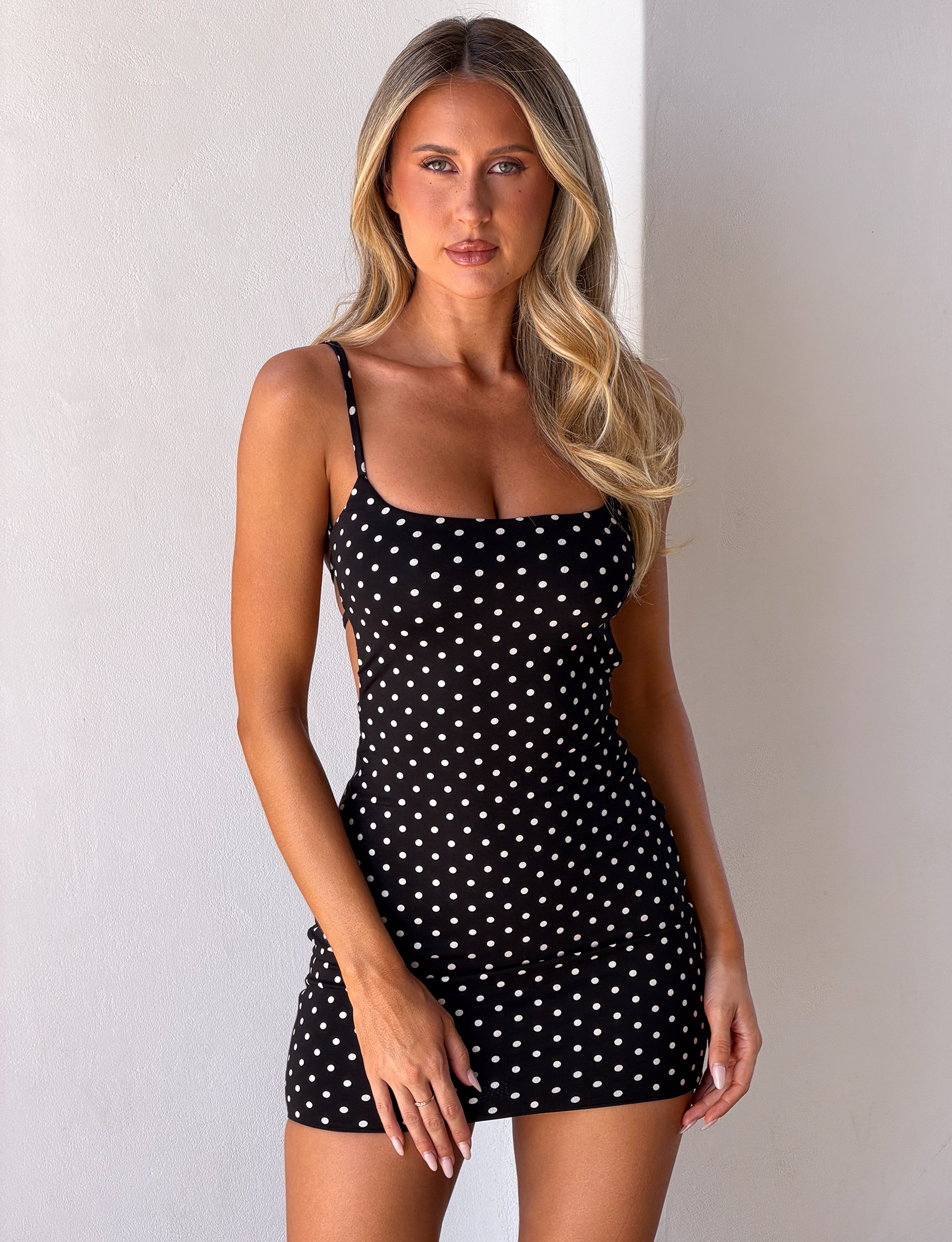 Sofia Laurent | Women's Polka Dot Bodycon Mini Dress