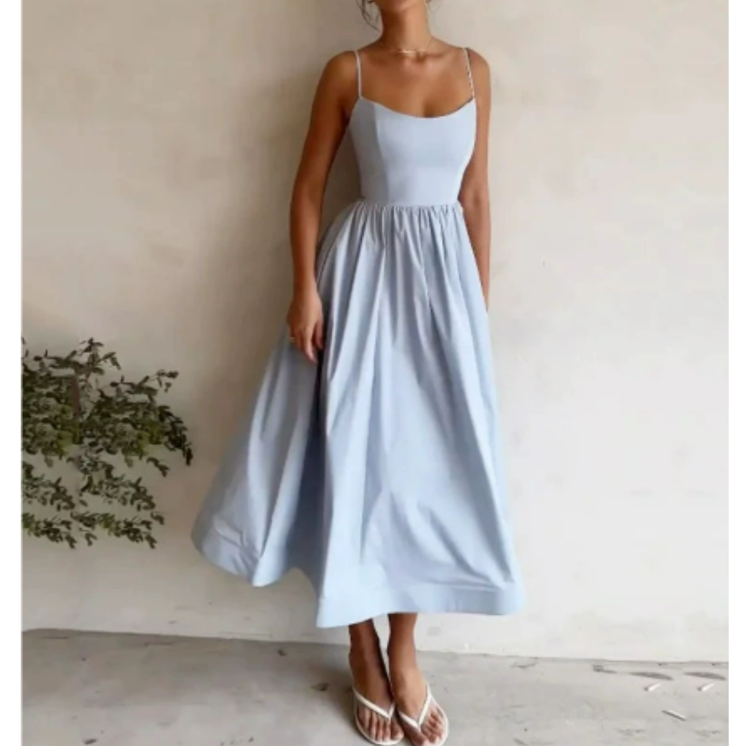 Noelle | Women's Sleeveless A-Line Midi Dress - Summer Casual Flowy Beach