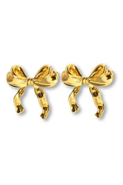 Alice | Gold Stainless Steel Bow Earrings