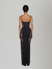 Aurevia - Women’s Lace Spaghetti Strap Maxi Dress