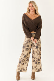 Virelia | Balloon Sleeve Ribbed V-Neck Sweater