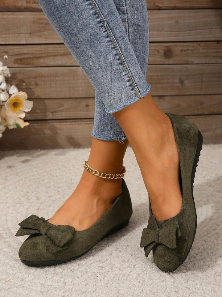Esme | Women’s Comfort Flats – Supportive Bow Detail Shoes for Everyday Elegance