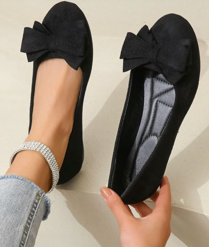 Esme | Women’s Comfort Flats – Supportive Bow Detail Shoes for Everyday Elegance