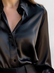 Alina | Women's Elegant Satin Long Sleeve Blouse