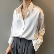 Quinn | Women’s Satin Blouse – Relaxed Fit with Elegant Sheen