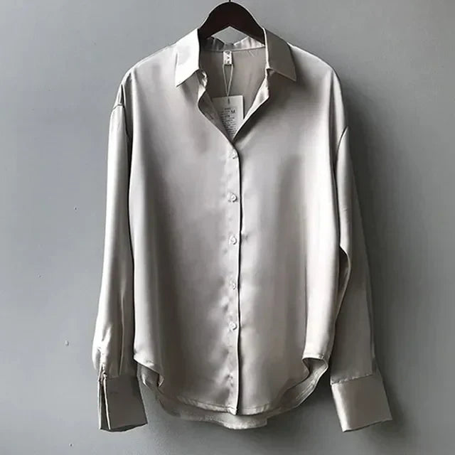 Quinn | Women’s Satin Blouse – Relaxed Fit with Elegant Sheen
