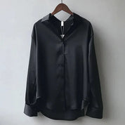 Quinn | Women’s Satin Blouse – Relaxed Fit with Elegant Sheen