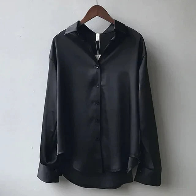 Quinn | Women’s Satin Blouse – Relaxed Fit with Elegant Sheen