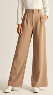 Calla | Women’s Wide-Leg Trousers – High Waisted, Pleated Front