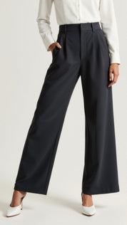 Calla | Women’s Wide-Leg Trousers – High Waisted, Pleated Front