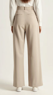 Calla | Women’s Wide-Leg Trousers – High Waisted, Pleated Front