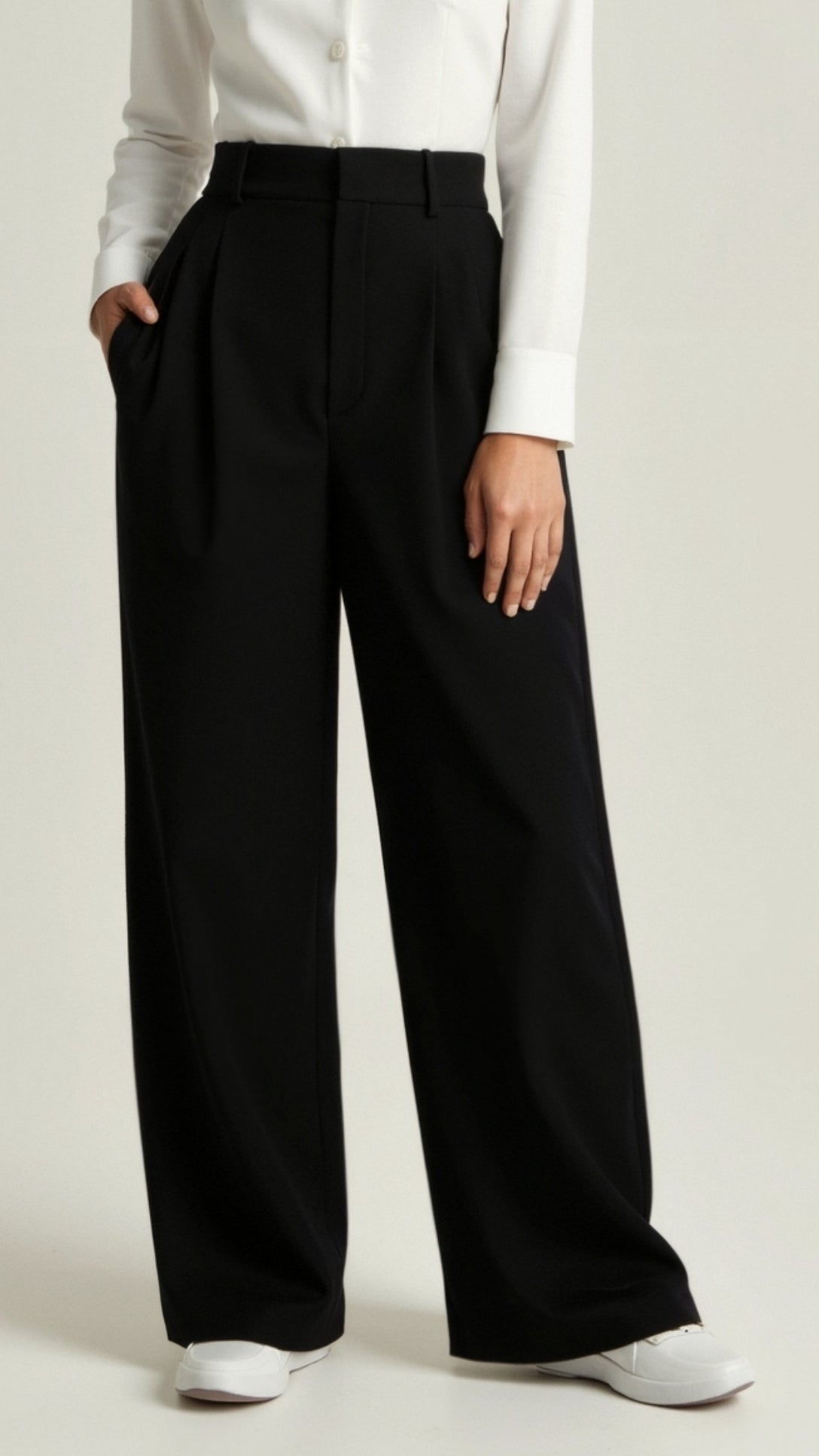 Calla | Women’s Wide-Leg Trousers – High Waisted, Pleated Front