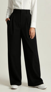 Calla | Women’s Wide-Leg Trousers – High Waisted, Pleated Front