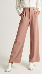 Calla | Women’s Wide-Leg Trousers – High Waisted, Pleated Front