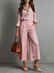 Lunovia - Women’s Linen Two-Piece Set