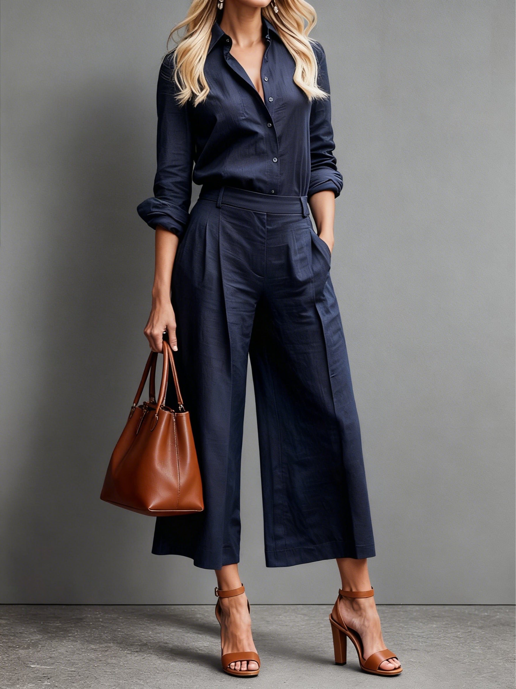 Lunovia - Women’s Linen Two-Piece Set