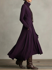 Zorvella - Women’s Draped Turtleneck Maxi Dress