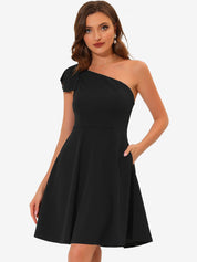Bowvera - Women’s One Shoulder Cocktail Dress
