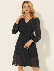 Florivelle - Women’s Wrap V-Neck Floral Midi Dress