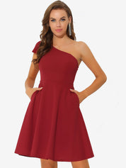 Bowvera - Women’s One Shoulder Cocktail Dress