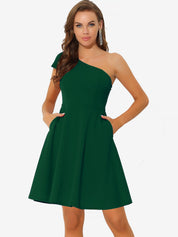 Bowvera - Women’s One Shoulder Cocktail Dress