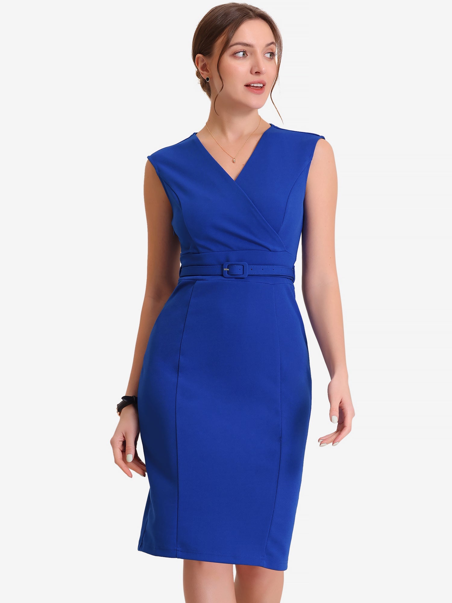 Slevara - Women’s Sleeveless Bodycon Work Dress