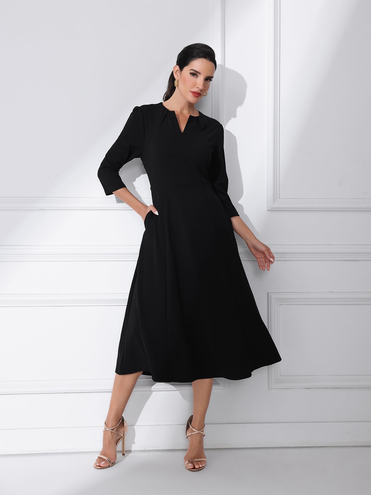 Lunavelle - Women’s A-Line Summer Midi Dress