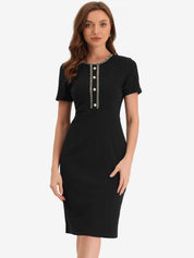 Marvella – Women’s Tweed Trim Workwear Dress