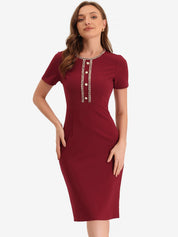 Marvella – Women’s Tweed Trim Workwear Dress