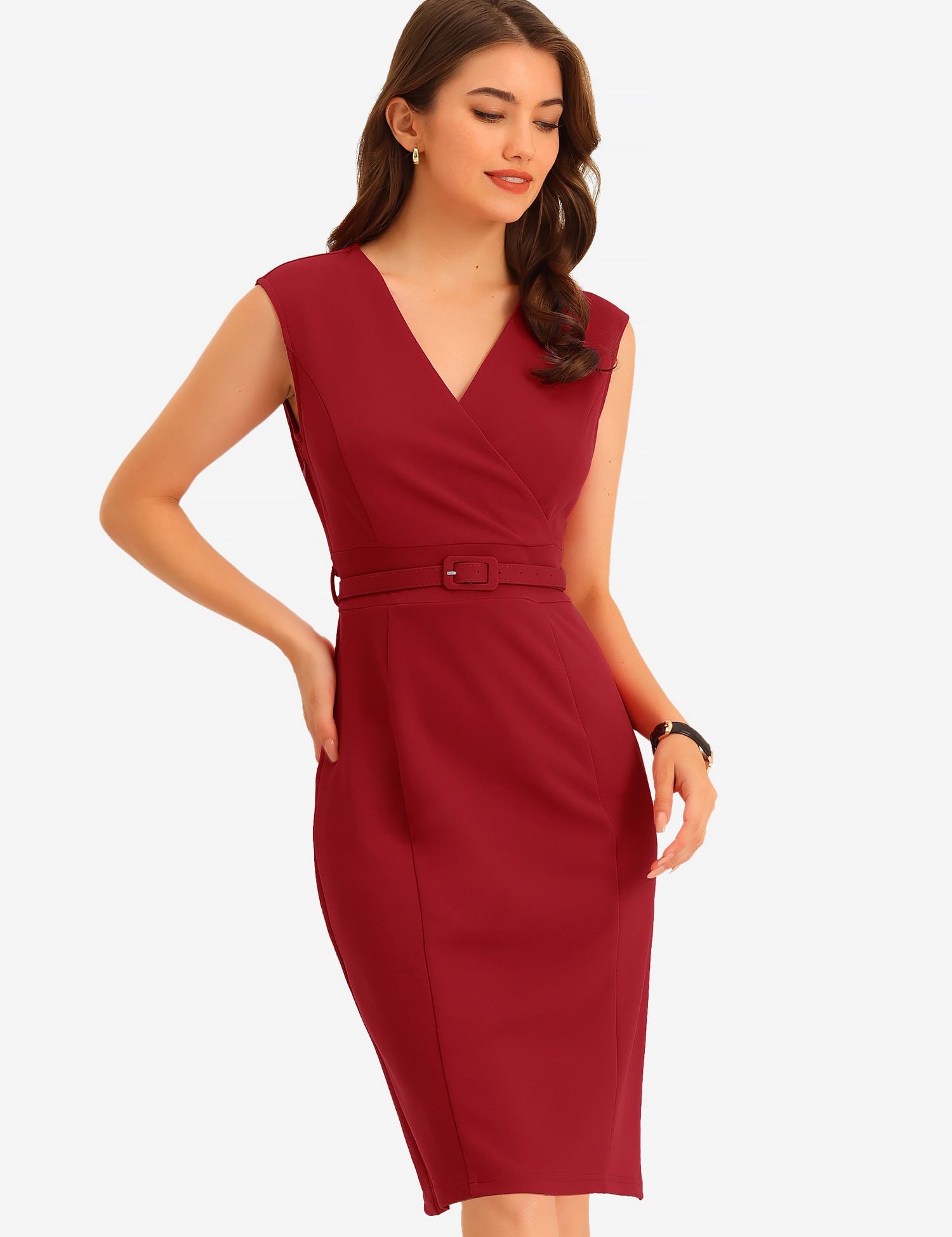 Slevara - Women’s Sleeveless Bodycon Work Dress