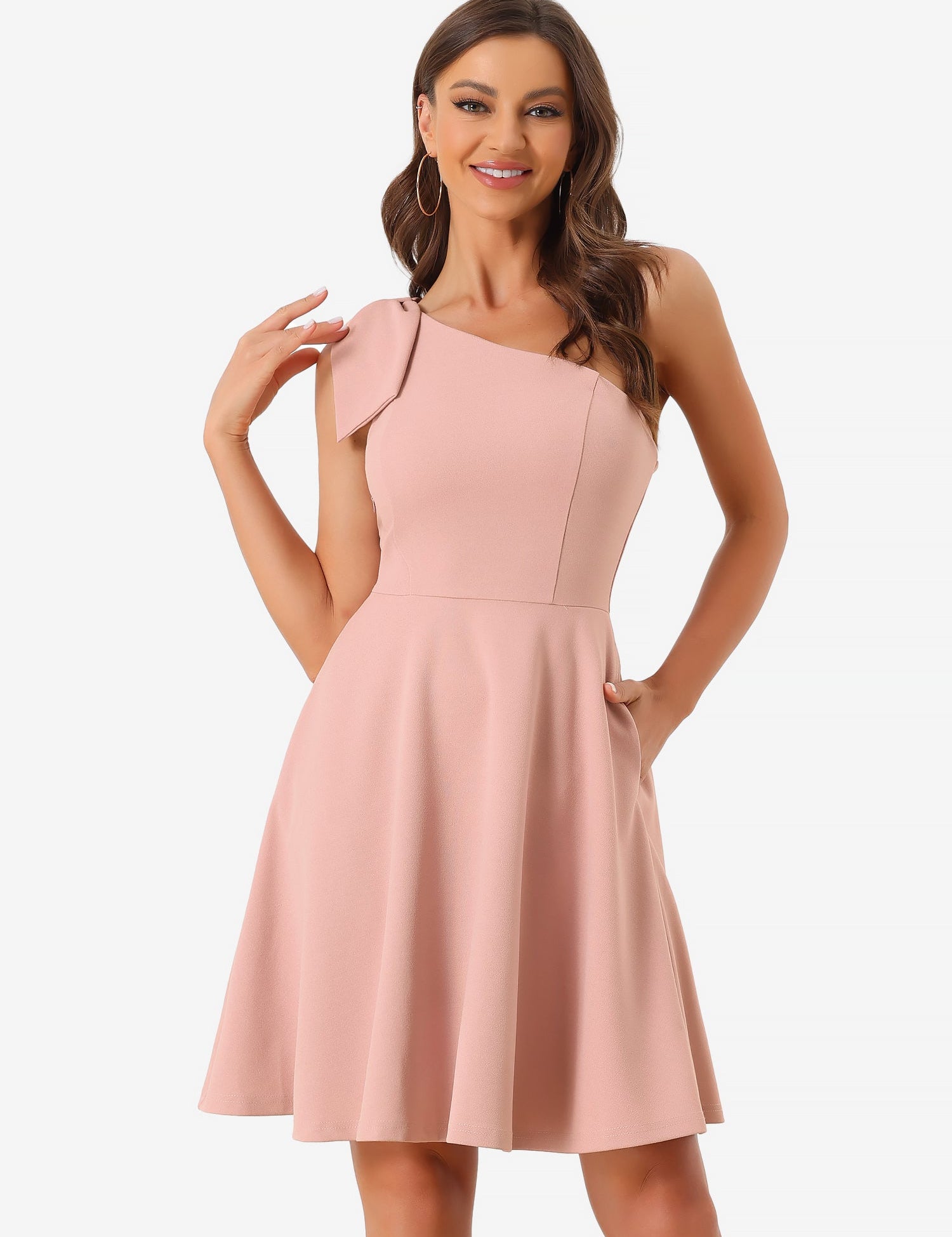 Bowvera - Women’s One Shoulder Cocktail Dress