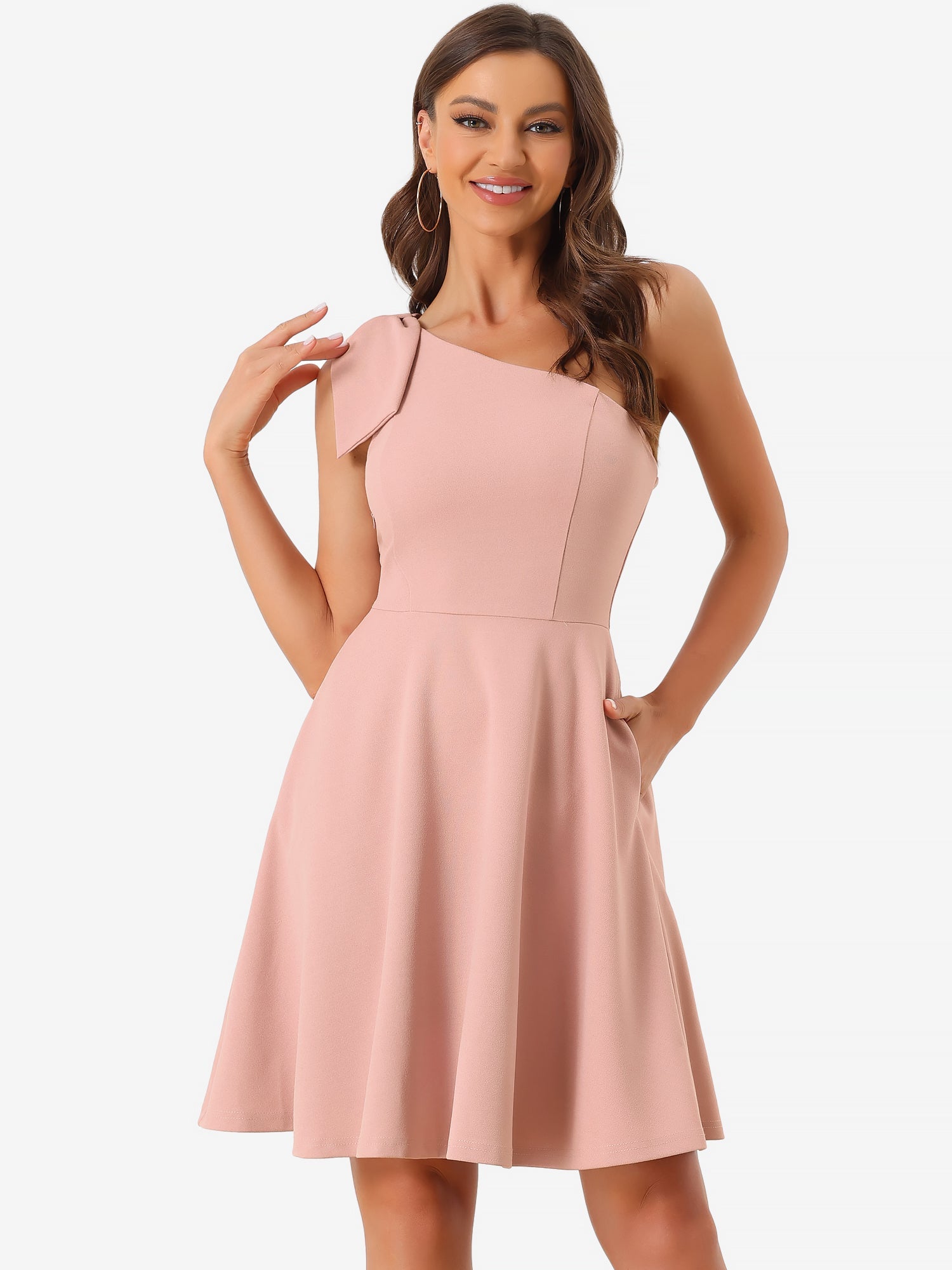 Bowvera - Women’s One Shoulder Cocktail Dress