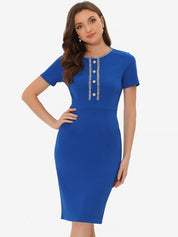 Marvella – Women’s Tweed Trim Workwear Dress