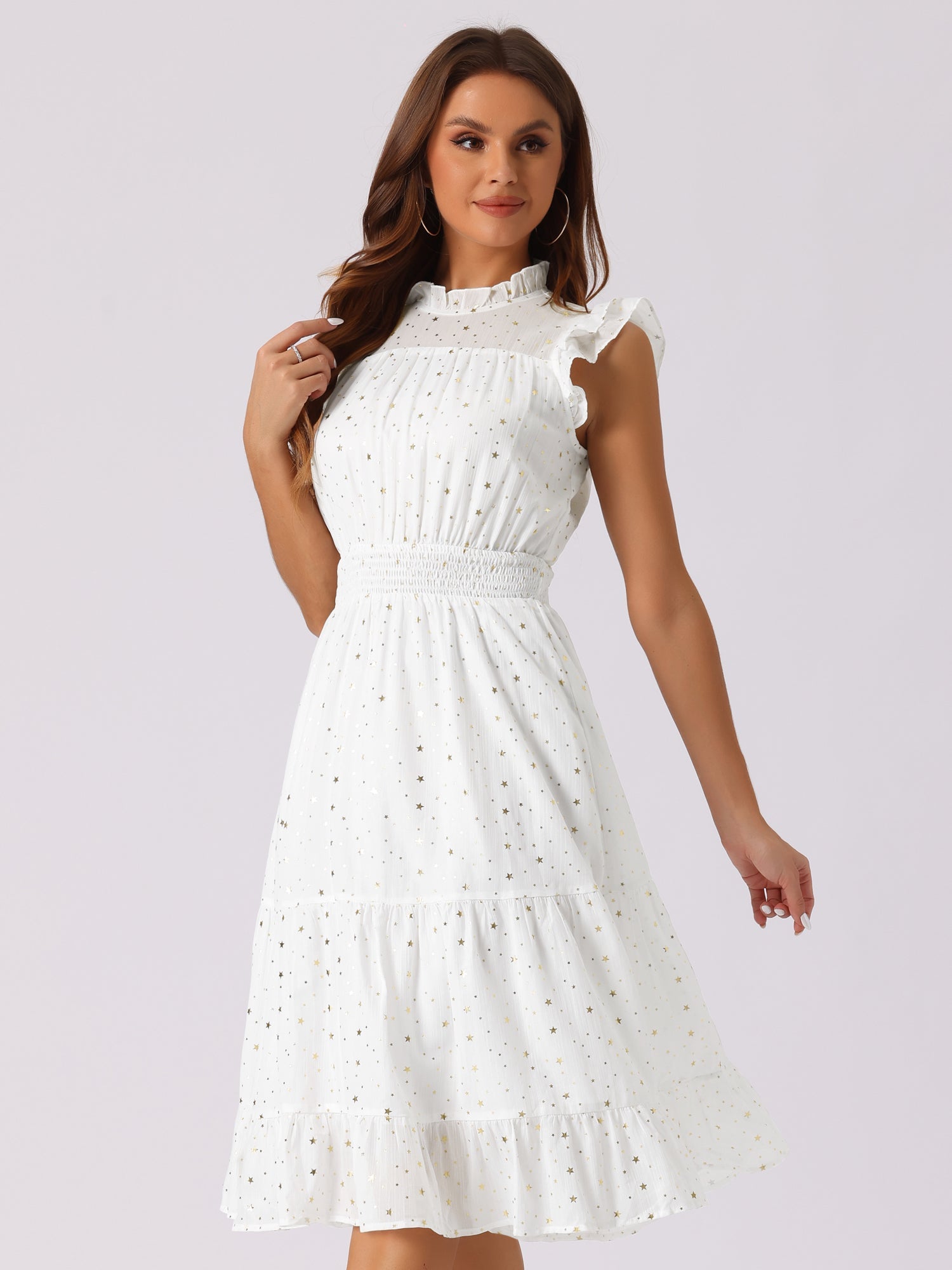 Stellara – Women’s Star Print A-Line Dress
