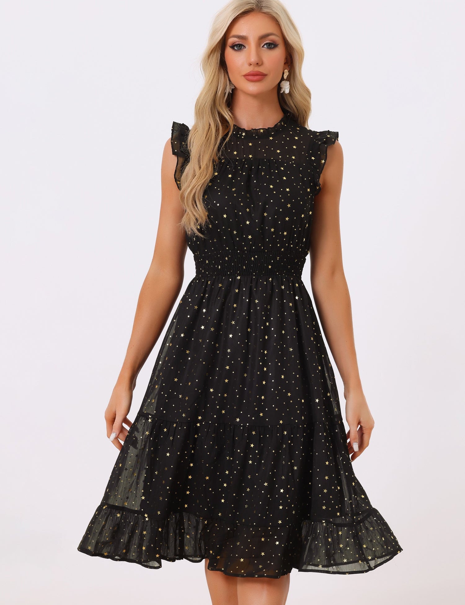 Stellara – Women’s Star Print A-Line Dress