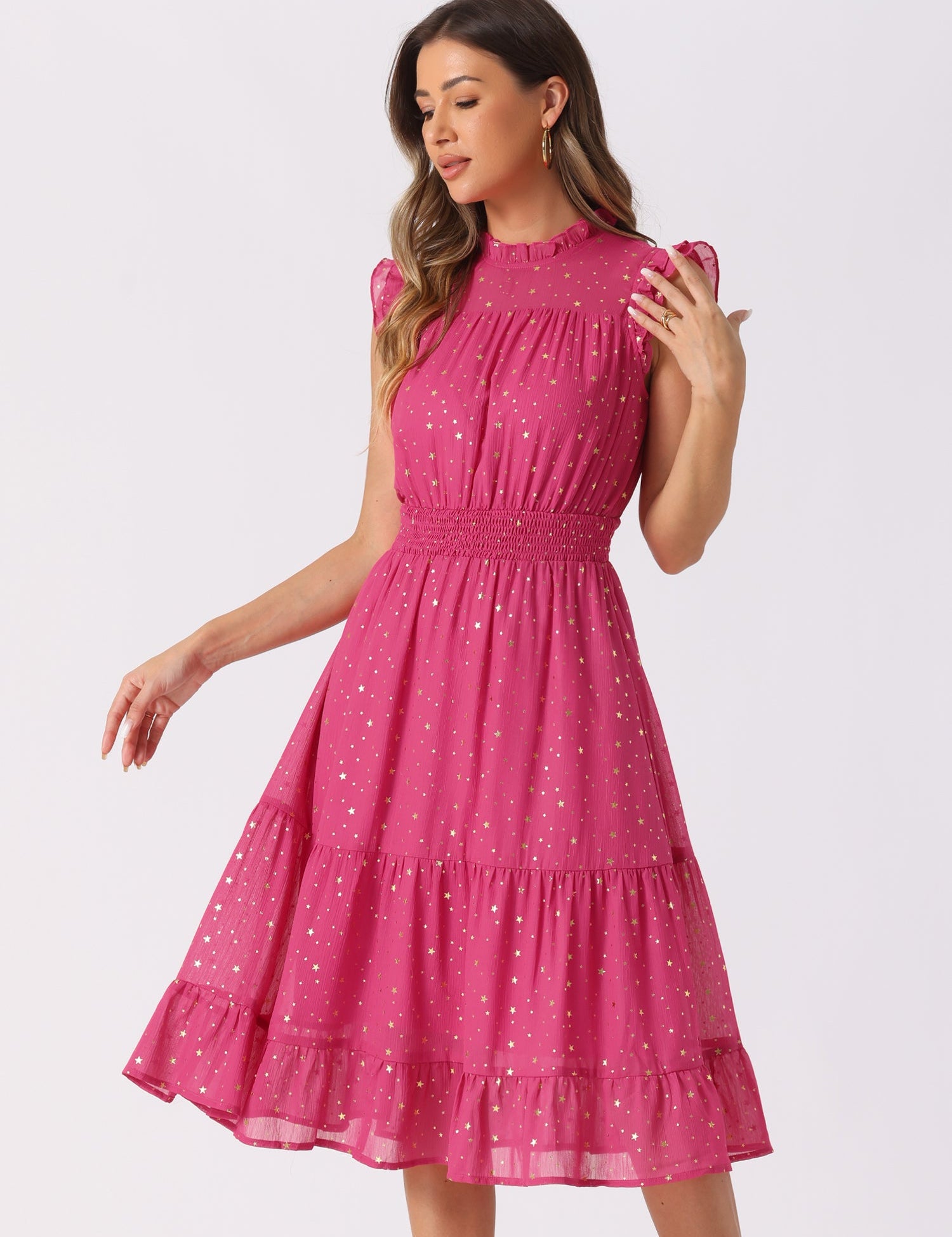 Stellara – Women’s Star Print A-Line Dress