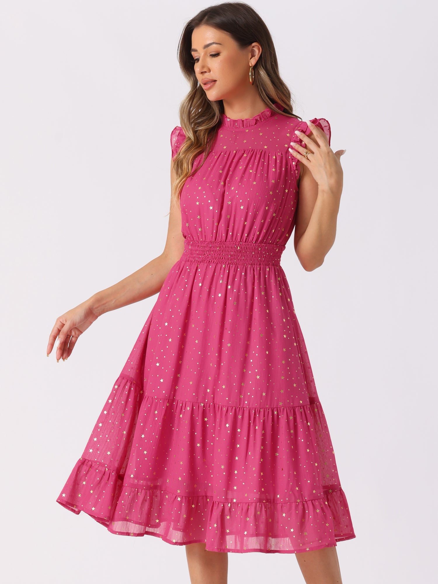 Stellara – Women’s Star Print A-Line Dress