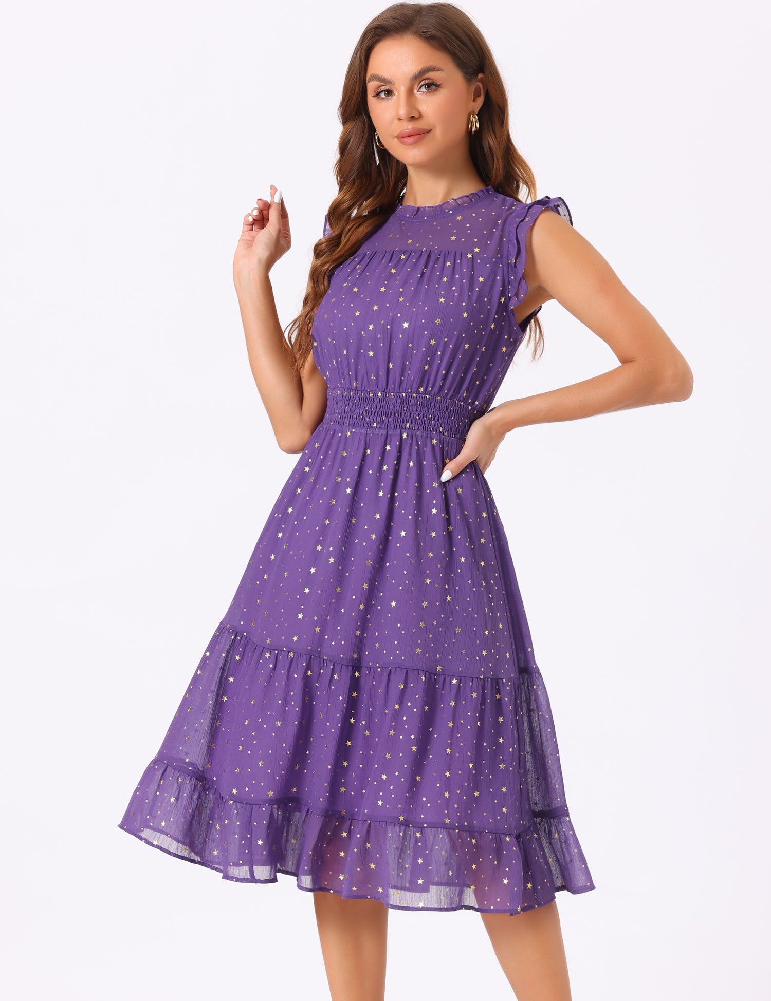 Stellara – Women’s Star Print A-Line Dress