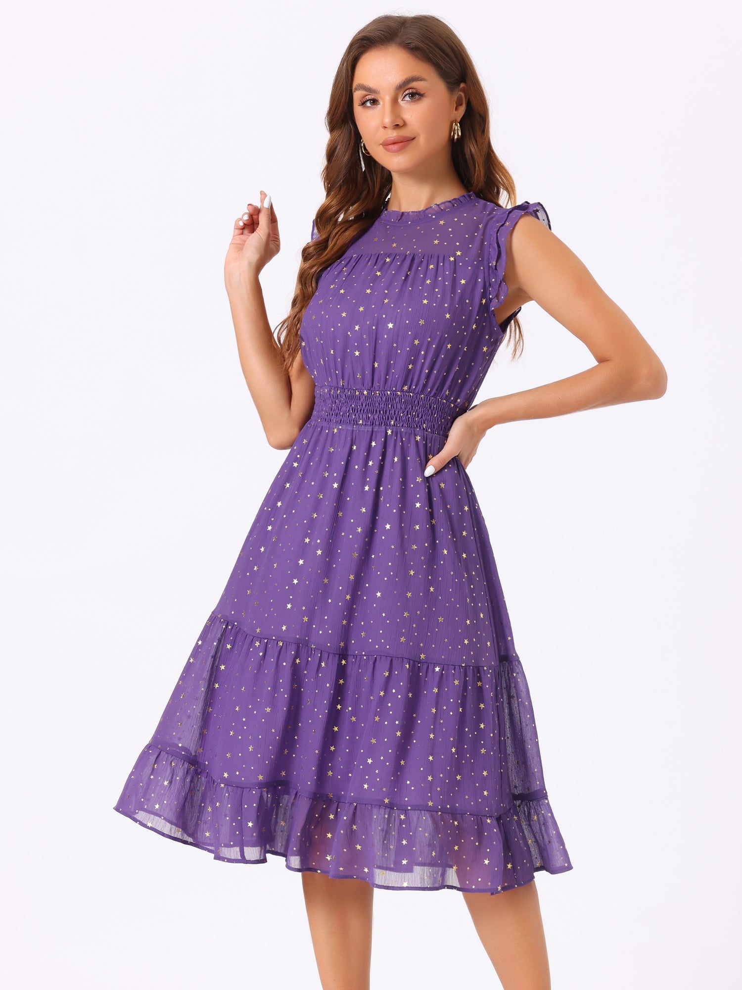 Stellara – Women’s Star Print A-Line Dress
