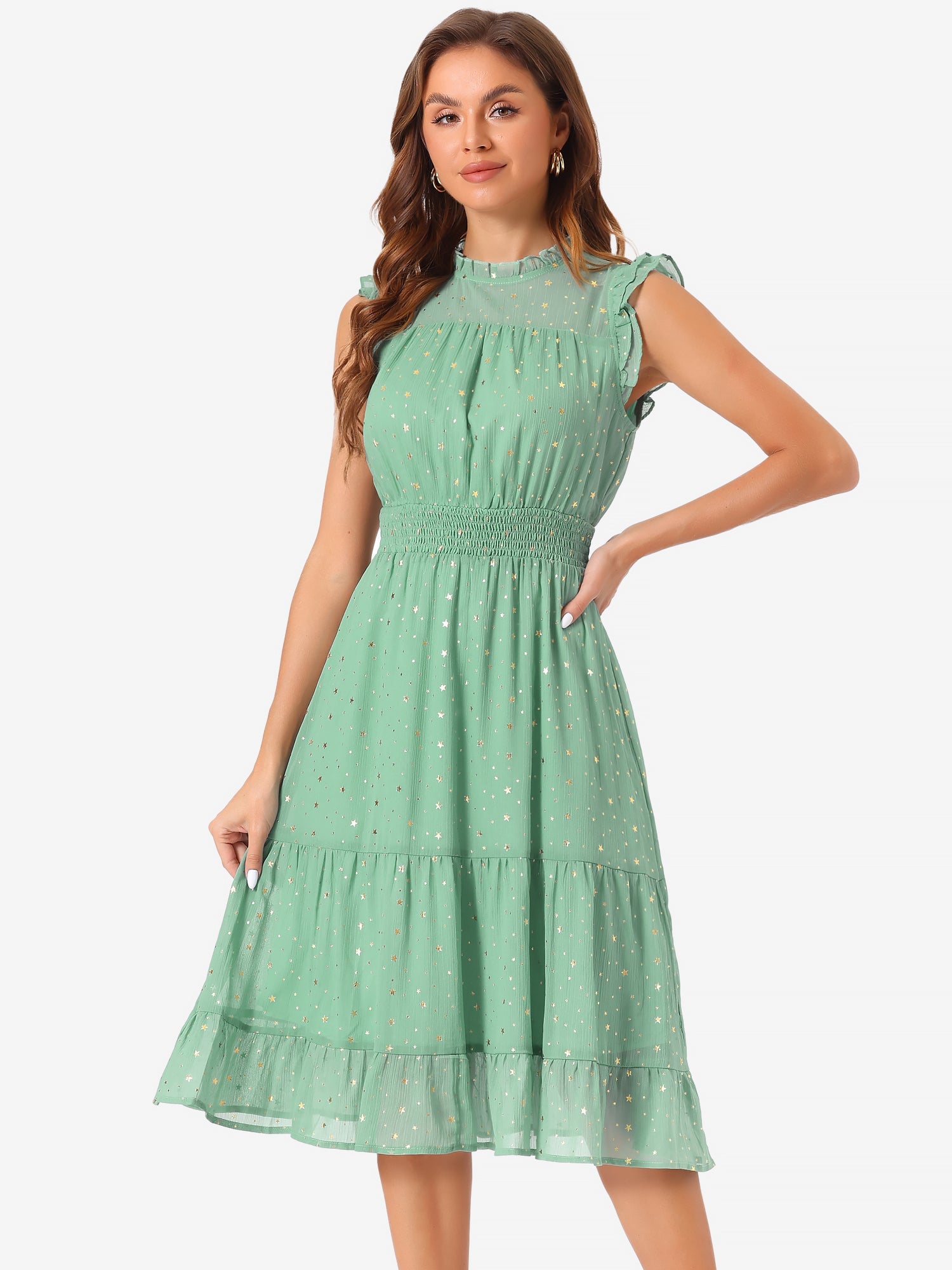 Stellara – Women’s Star Print A-Line Dress