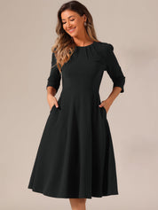 Seravelle - Women’s A-Line Work Midi Dress