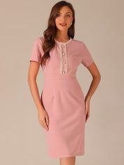 Marvella – Women’s Tweed Trim Workwear Dress