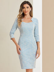 Velmora – Women’s Plaid Tweed Sheath Dress